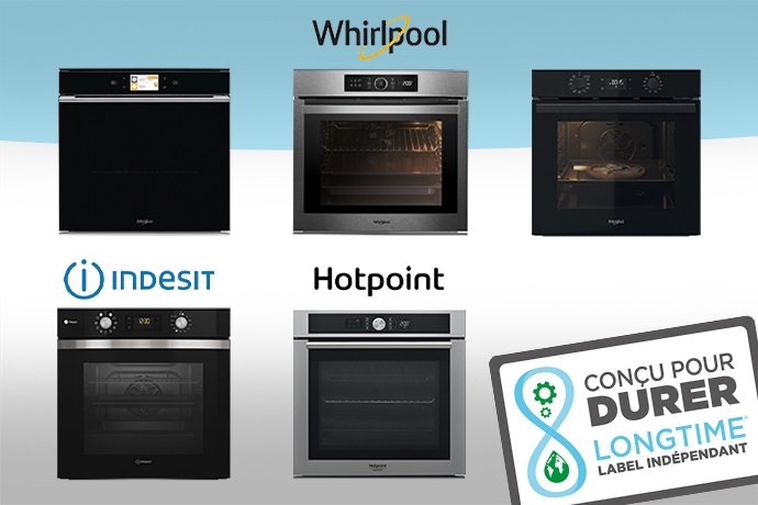 Les fours Whirlpool, Hotpoint et Indesit certifiés par le label LONGTIME 