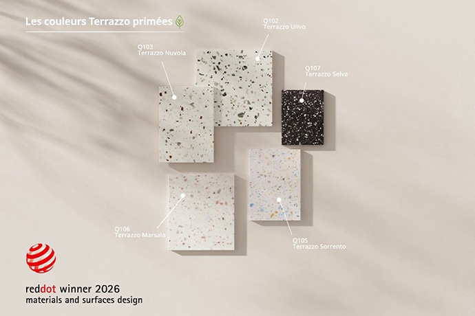 HIMACS Terrazzo distinguée par cinq Red Dot Design Award 2026
